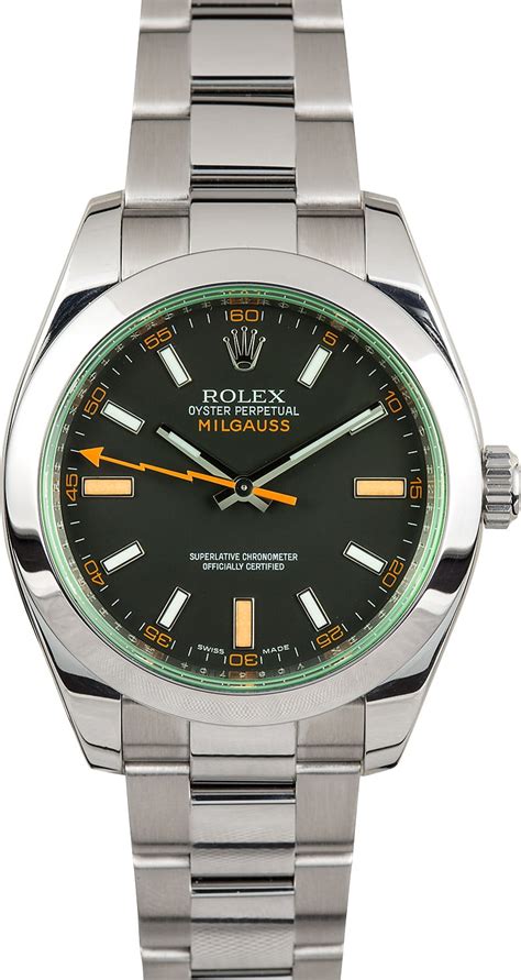 rolex milgauss green crystal